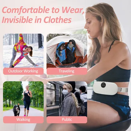 Wholesale Wireless Pain Relief Electric Waist Massage Therapy Belt Portable Cordless Period Cramp Heating Pad With Led Display detail view 14