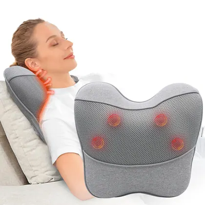 Memory Foam And Lumbar Support Shiatsu Japanese Relaxation Car Travel Massage Head Neck Body Back Pillow Neck With Heat Massager detail view 6