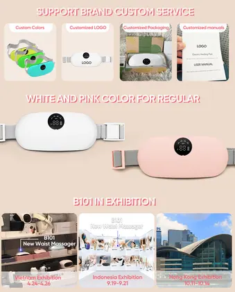 Wholesale Wireless Pain Relief Electric Waist Massage Therapy Belt Portable Cordless Period Cramp Heating Pad With Led Display detail view 11
