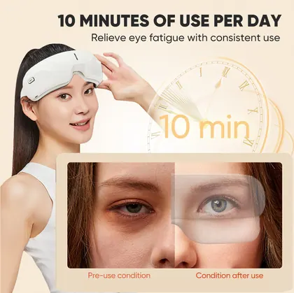 Adjustable Air Pressure Relaxing Therapy Wireless Vibrating Rechargeable Care Home Foldable Kneading Heating Smart Eye Massager detail view 6