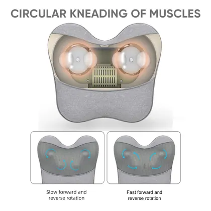 Memory Foam And Lumbar Support Shiatsu Japanese Relaxation Car Travel Massage Head Neck Body Back Pillow Neck With Heat Massager detail view 3