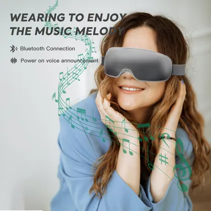 New Advanced Airbag Migraine Bluetooth Electric Masajeador De Ojos Heated Eye Massager With Heat And Vibration For Migraines detail view 10