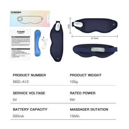 Smart Electric Eye Massage Machine Vibrating Cold Hot Compress Eye Care Massager Eye Mask Massager detail view 8