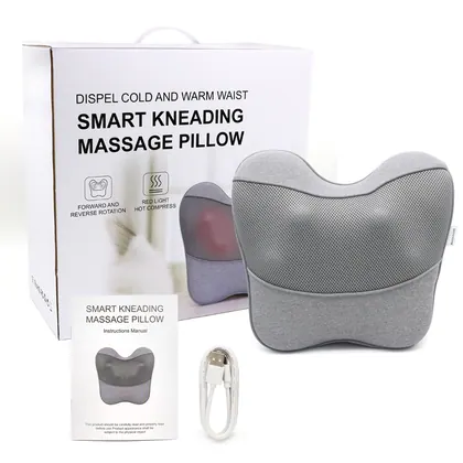Memory Foam And Lumbar Support Shiatsu Japanese Relaxation Car Travel Massage Head Neck Body Back Pillow Neck With Heat Massager detail view 7