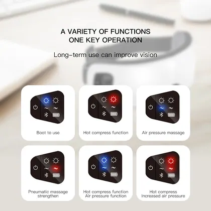 Wholesale High Quality Foldable Eye Massager Portable Vibration Heat Air Pressure Electric Smart Eye Massager Instrument detail view 6