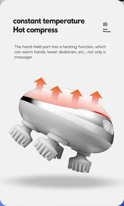 Waterproof Wireless Easy Use Electric Silicone Scalp Massager Stress Release Vibrating Hot Compress Head Massager detail view 7