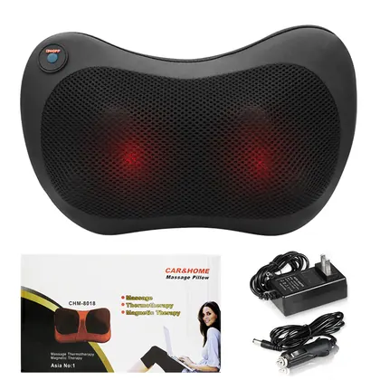 Popular electric car heat massage pillow Kneading shiatsu infrared massage pillow for neck, back,shoulder,leg massage detail view 5