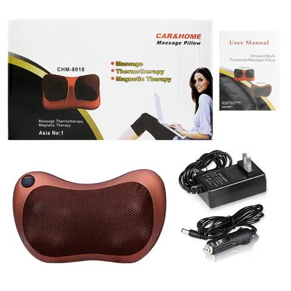 Popular electric car heat massage pillow Kneading shiatsu infrared massage pillow for neck, back,shoulder,leg massage detail view 7