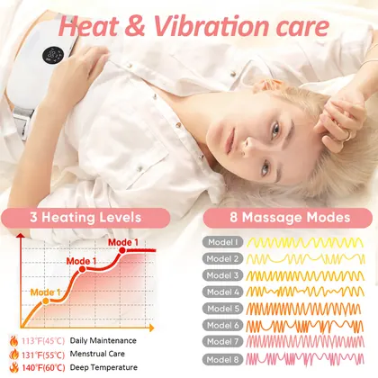 Wholesale Wireless Pain Relief Electric Waist Massage Therapy Belt Portable Cordless Period Cramp Heating Pad With Led Display detail view 13