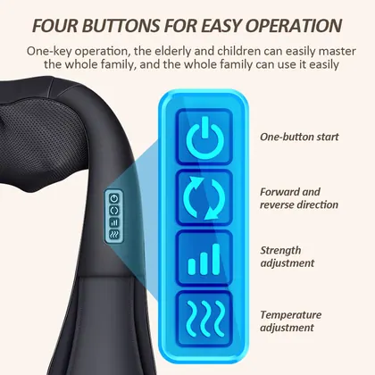 Shiatsu Deep Kneading Back Massager With Heat Car Office Home Massager Belt Pain Relief Neck Shoulder Massager detail view 12