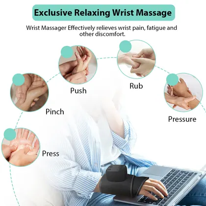 Cordless Electric Hot Compress Hand Strap Massage Belt Heating Airbag Wrist Massager detail view 3