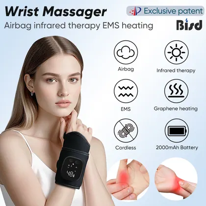Cordless Electric Hot Compress Hand Strap Massage Belt Heating Airbag Wrist Massager detail view 7