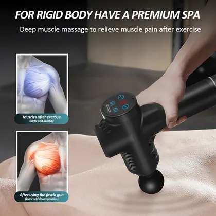 Custom Massage Gun Logo 30 Speed Muscle Percussive Therapy With Lcd Screen Portable Deep Tissue Percussion Massage Gun detail view 7