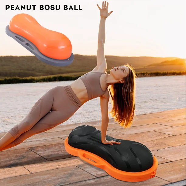 Balance Exercise Ball Half Used as Push up Bench