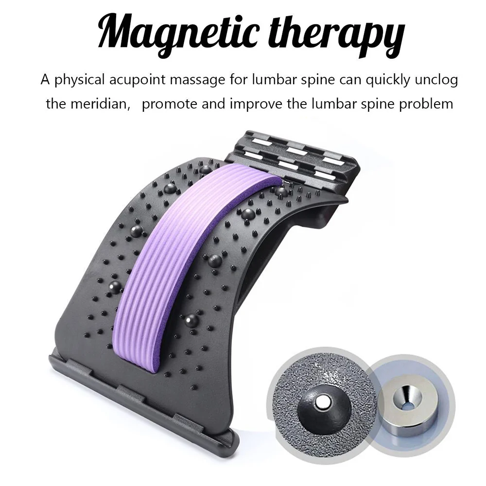 Magnetic therapy back stretcher arched back lumbar massager