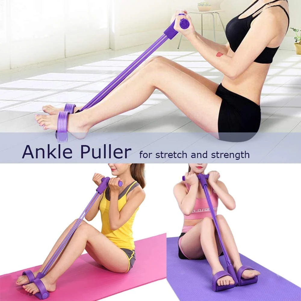 Multi-function adjustable elastic latex pedal leg exercise puller for home fitness view
