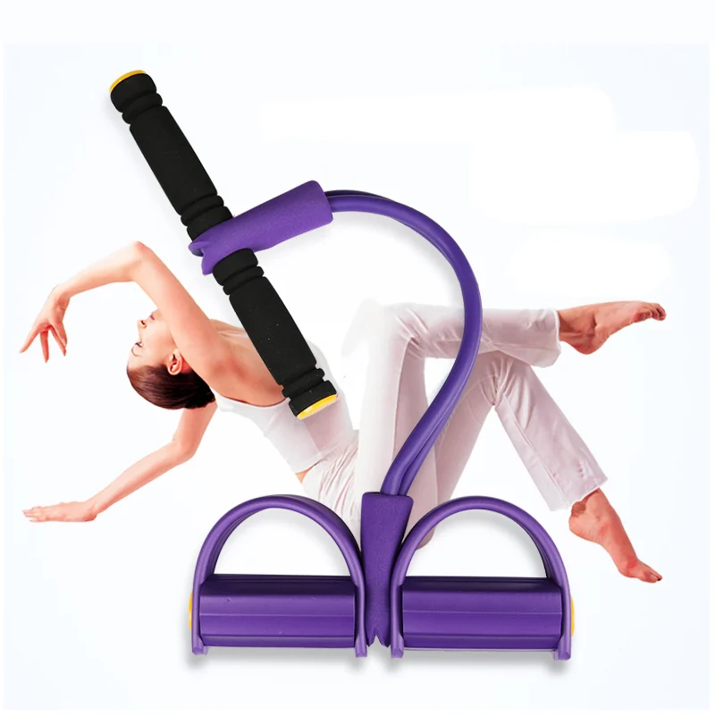 Multi-function adjustable elastic latex pedal leg exercise puller for home fitness