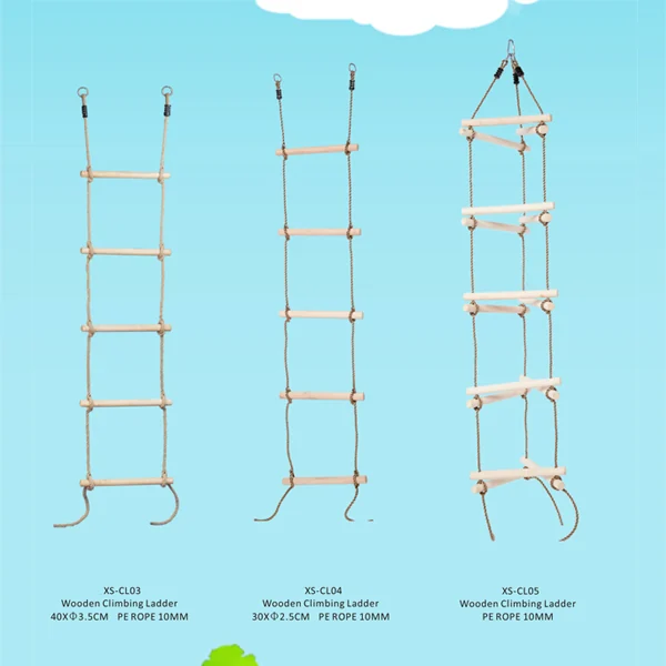 Wooden climbing ladder