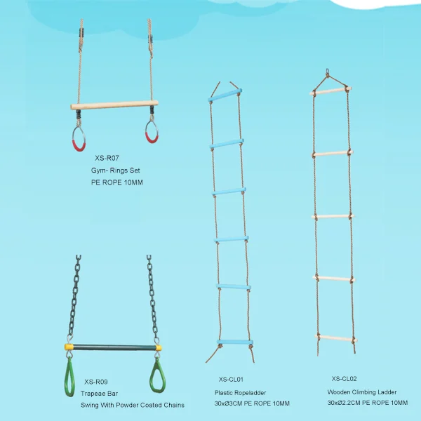 Wooden climbing ladder view