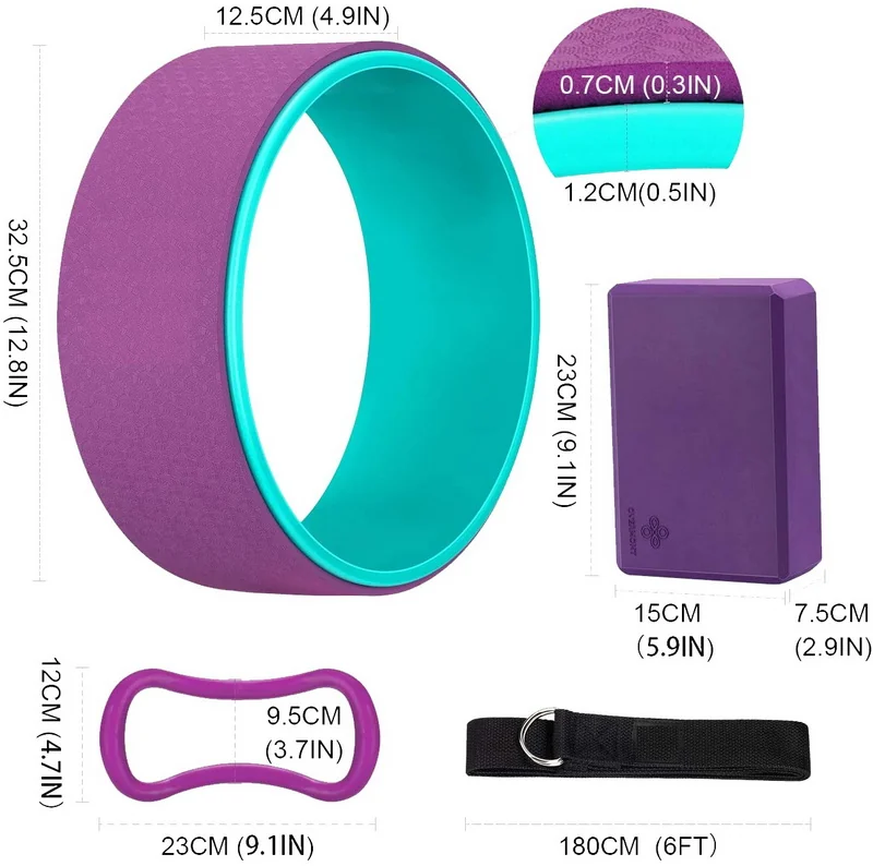 Yoga exercise equipment set view