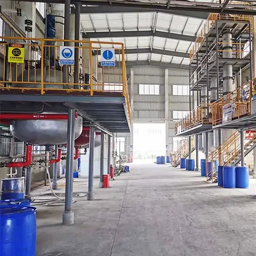 Silicone production floor with reaction vessels at the Blissam plant