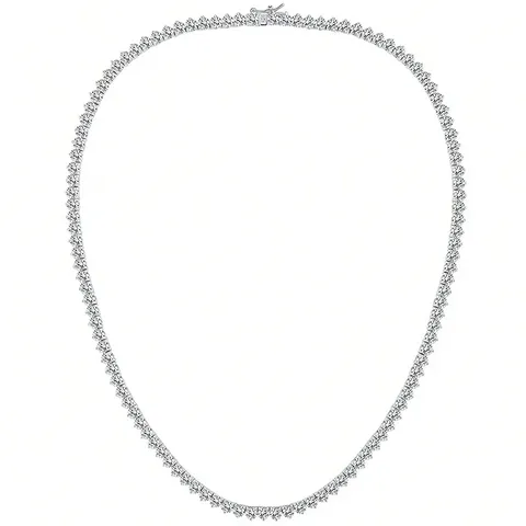 16-24 Inch Tennis Necklace Triple Claw Single Row 4 Mm Zirconia - Brass jewelry made by BlueOne Jewelry