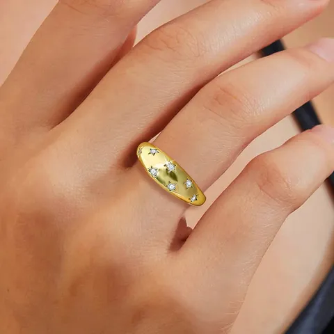 2023 Europe and the United States Models Geometric Zirconia Star Ring - view 2