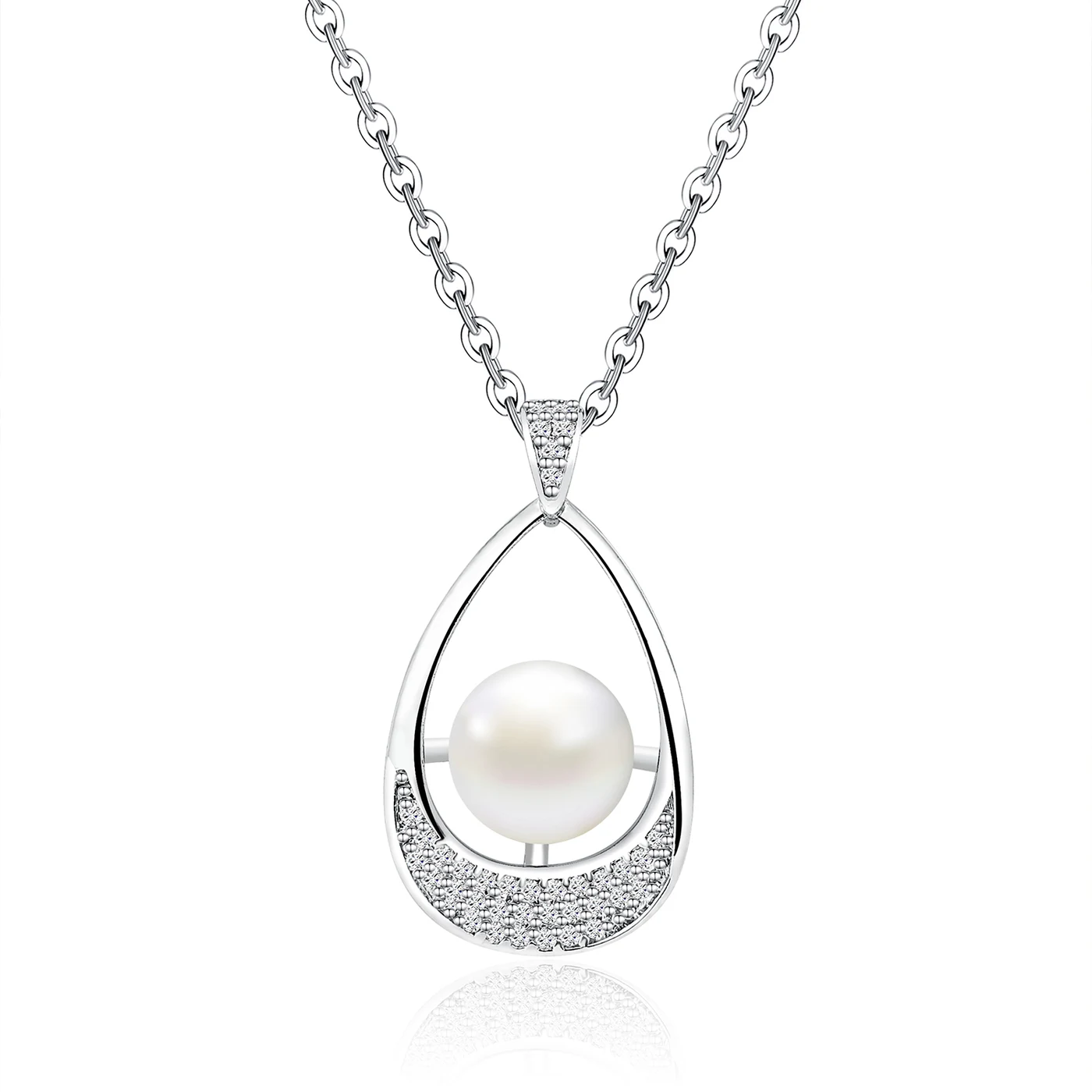Fashion Popular Set of Pearl Jewelry Temperament Diamond Zirconia Necklace Bridal made by BlueOne Jewelry
