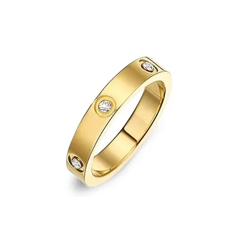 2024 Models Diamond Encrusted Titanium Steel Ring Female High-grade Not Losing - Stainless Steel jewelry made by BlueOne Jewelry