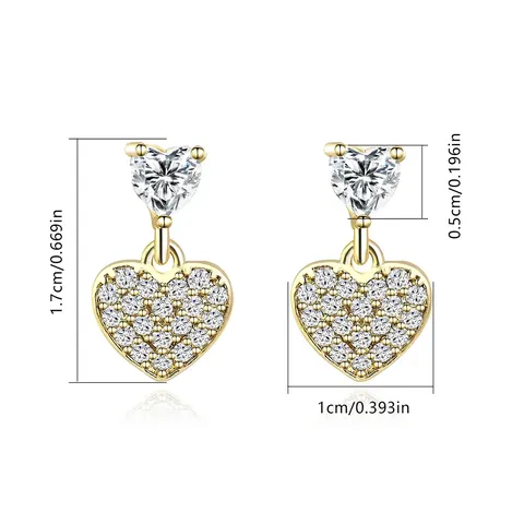 2024 Spring South Korea Temperament Hundred Versatile Love Heart Shape Micro-zirconia Earrings - view 3