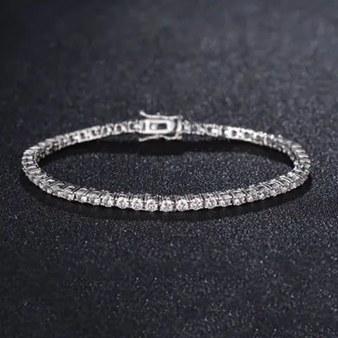 4-6mm Width 6-8.5 Inch Classic 925 Sterling Silver Classic Tennis Bracelet - view 3