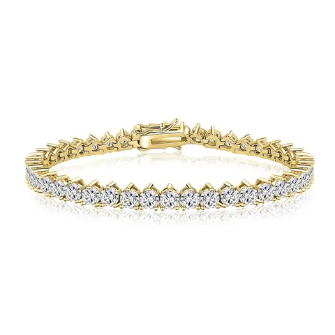 4mm Three Claw Tennis Bracelet European and American Tennis Bracelet Men’s - Brass jewelry made by BlueOne Jewelry