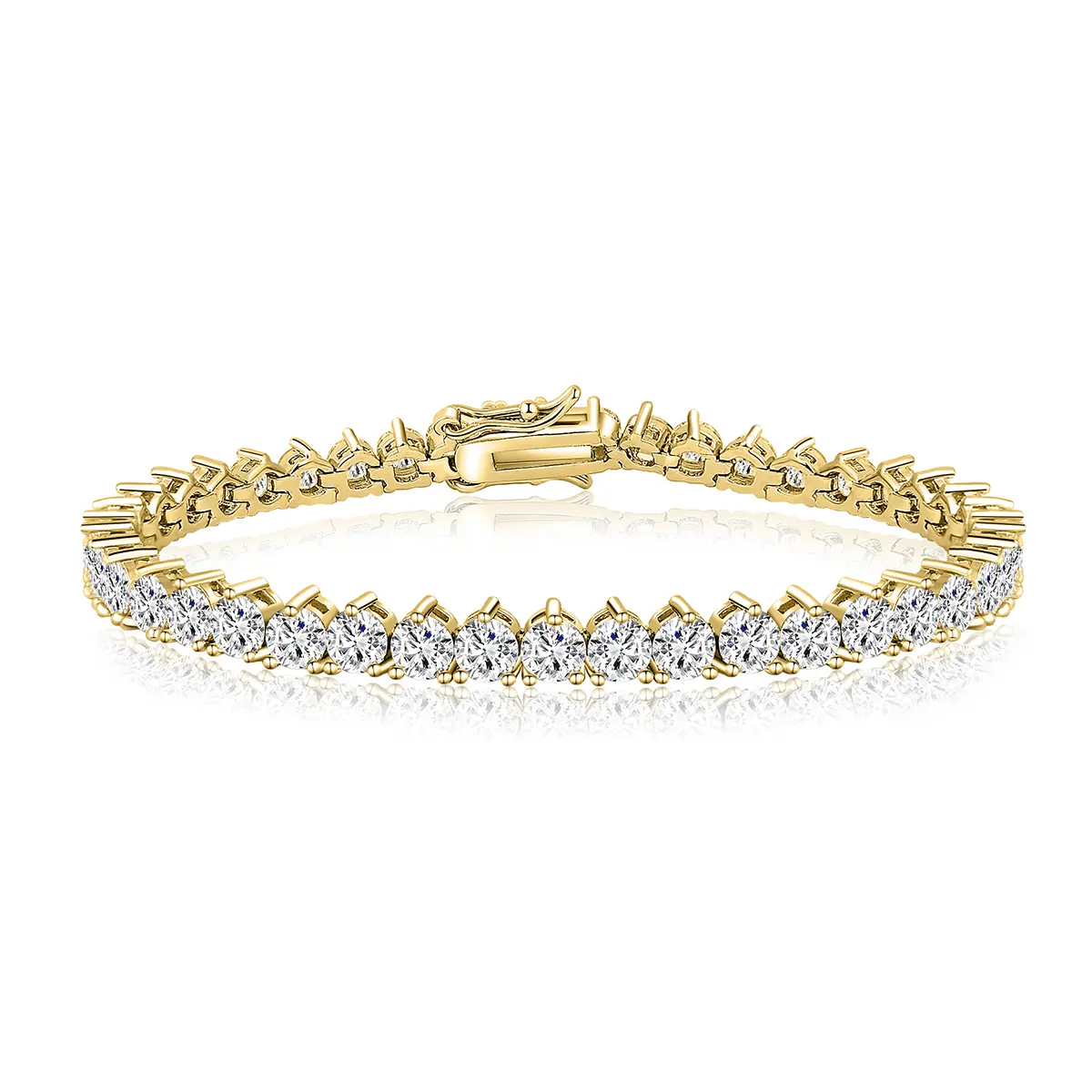 4mm Three Claw Tennis Bracelet European and American Tennis Bracelet Men’s made by BlueOne Jewelry