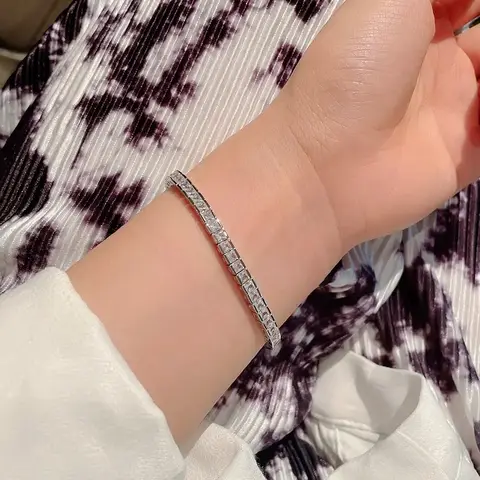 6.5-8 Inches Full Diamond Zirconia Tennis Chain Men and Women High Tennis Bracelet - view 2