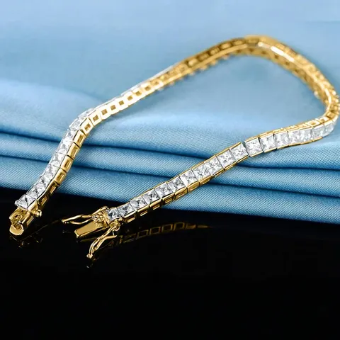 6.5-8 Inches Full Diamond Zirconia Tennis Chain Men and Women Upscale Tennis Bracelet - view 3