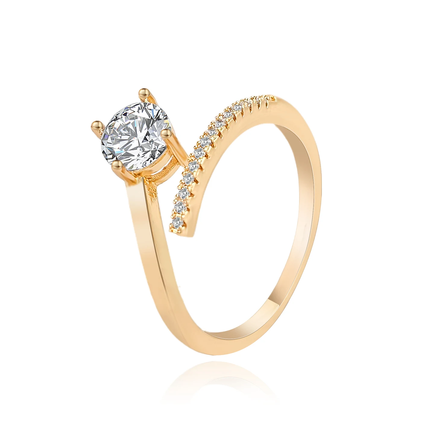 A Row of Diamond Ring Opening Korean Fashion Simple Design Personality made by BlueOne Jewelry