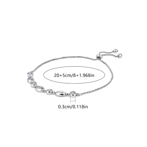 Adjustable Zircon Bracelet Women Tennis Chain with Zircon Inlay Fashionable Jewelry - view 3
