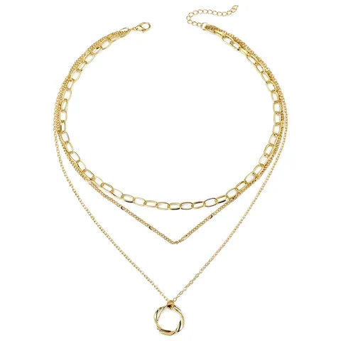 Alloy Necklace European & American Style Chunky Chain Statement Necklace Plated Y-Necklace - Plated Brass jewelry made by BlueOne Jewelry