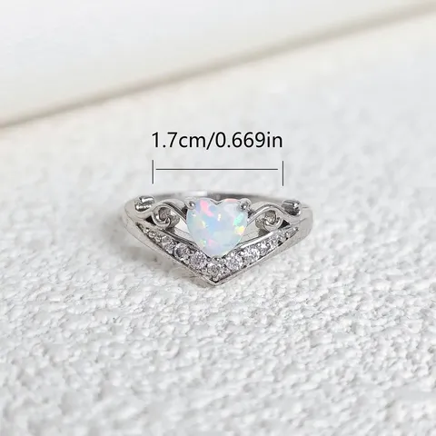 Aobao Shaped Love Ring Female Simple Europe and the United States - view 3
