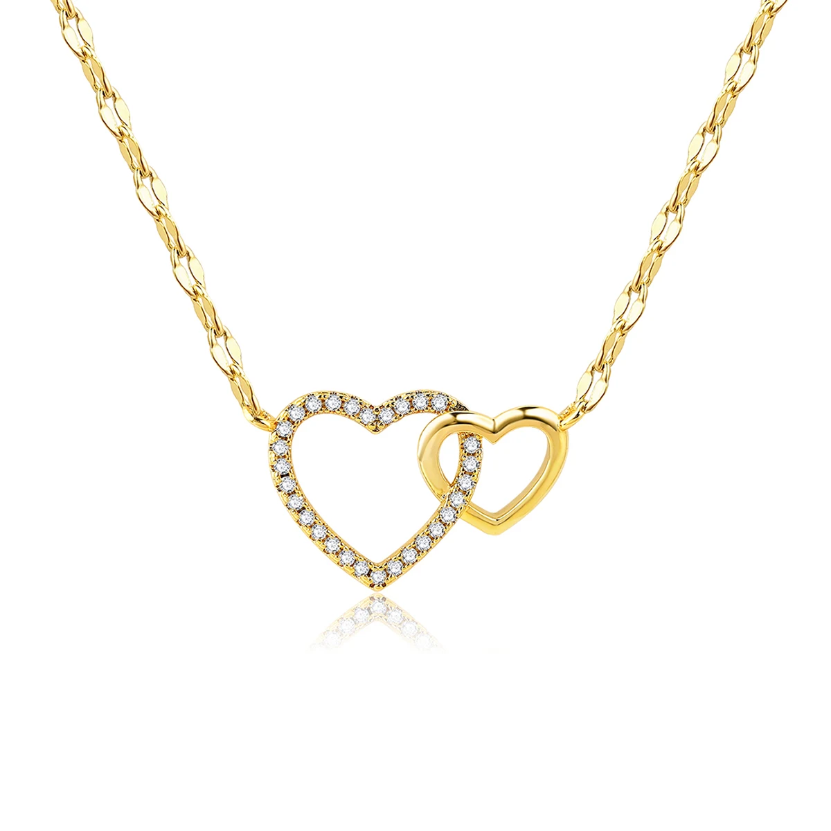 Heart to Heart Necklace Summer Women Premium Feeling Heart Shape Collarbone Chain made by BlueOne Jewelry