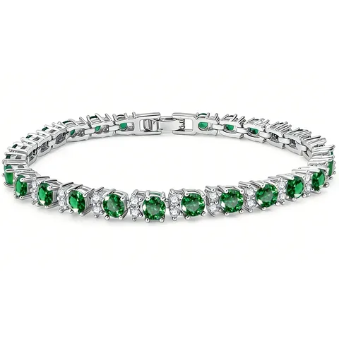 Seller Hip-hop Tennis Bracelet Zircon Bracelet Premium Light Luxury Bracelet - Plated Brass jewelry made by BlueOne Jewelry