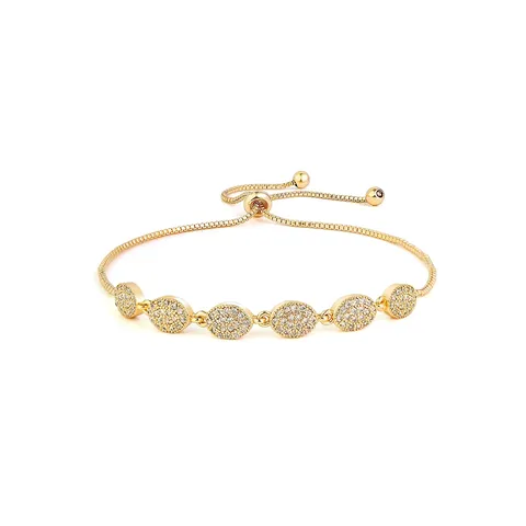 Jewelry Pull-out Bracelet Fashion Simple Cubic Zircon Bracelet Women Adjustable Hundred - Plated Brass jewelry made by BlueOne Jewelry