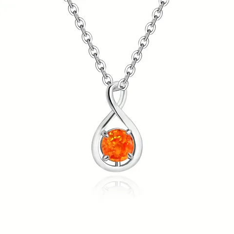 Opal Necklace Pendant Fashion Simple Necklace Women’s Birthday Gift - Plated Brass jewelry made by BlueOne Jewelry