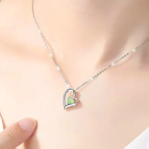 Love Heart Necklace Women Fashion Simple Design Gift Heart Pendant - view 2