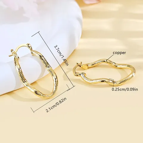 Plated Brass Express Fashion Earrings European and American Export Special Personalized Senior Trend - view 3