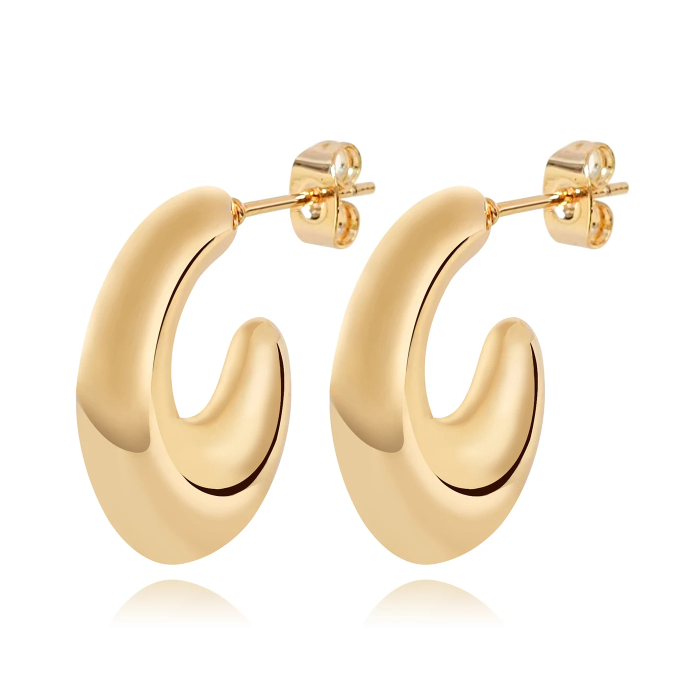 Models Water Drop Hollow Earrings Drop Oil Models Hollow Crescent-shaped C-shaped made by BlueOne Jewelry