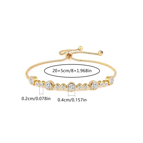 Simple Bracelet Classic Round Adjustable Female Hand Jewelry Wedding Party Hundred - view 3