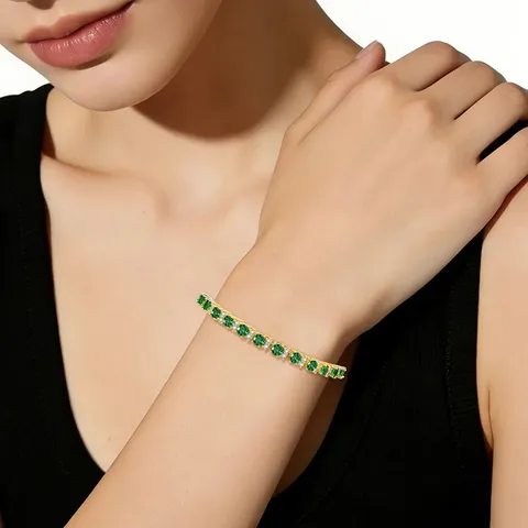 Hip-hop Gold Tennis Bracelet Zircon Bracelet Luxury-inspired Lightweight Bracelet - view 2