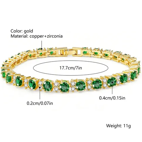 Hip-hop Gold Tennis Bracelet Zircon Bracelet Luxury-inspired Lightweight Bracelet - view 3