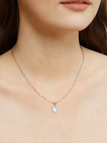 Heart Opal Pendant Necklace Women Hundred Luxury Delicate Jewelry - view 2